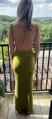 Tiger Mist Morana Lime Green Open Back Long Bodycon Maxi Size XS