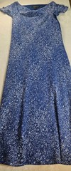 Cynthia Howie Maggy Boutique Vintage Dress Size 12 Lined Short Sleeve Blue White