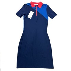 New Lacoste Colorblock Tailored Collared Dress Size 40 US 8