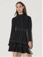 Sandro Black Knit dress With Stud Embellishments NWT Size 38
