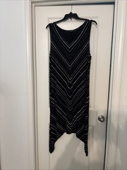 Apt 9 Women’s Tank Top Shark Bite Hem Dress Size Xl Black Rayon Blend summer