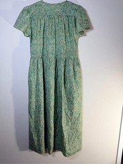 Christy Dawn Augusta Midi Wrap Dress XS Green Floral Organic Cotton
