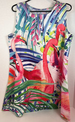 Women&rsquo;s Thin Lite Summer Lounge Dress Flamingos Pink- Med