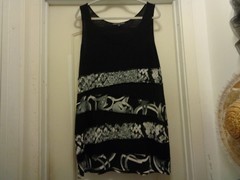 COCO BLANCO KNIT TUNIC BLACK WHITE GREY FUN DRESS L