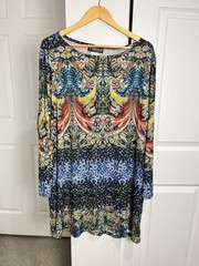 The Pyramid Collection Longsleeve Tattoo Graphic Print Dress Women&rsquo;s Plus Sz 3X