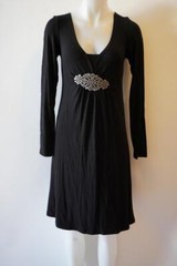 * NWT Womens Vertigo Paris Black Dress With Silver Buckle Sz M