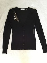 T Tahari Womens Sweater Cardigan Long Sleeve Button Front Embellishments New Tag