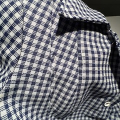 Authentic 60s House Dress Polyester Drop Waist With Pleats Blue/White Checked !