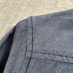LACOSTE Shirt Dress Women 36 Blue Excellent Band Chambray Midi Belt Tie Long
