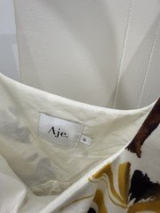 Aje Meadow Mini Dress AU 6 | US 2 Yellow Floral Asymmetric Smock Cotton Swing