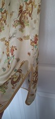 Traditional Chinese Qipao Dress Gold Satin Brocade Dragon Phoenix Size Small