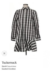 Tuckernuck Check Callahan Shirt Dress Black White Cotton Linen Size Medium
