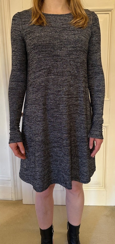 Gap black grey sparkly melange knee high A-line dress XS (fits XS/S) good