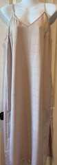 A New Day Beige Polyester Sleeveless Maxi Slip Dress Minimalist – Medium