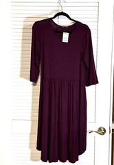 Annabelle Purple Dress Size Medium Rayon Stretch Pockets Women New