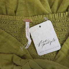 NWT Free People Sundrenched Solid Maxi Dress Medium Bitter Oil Yellow Green