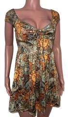 Sunshine Tribal Boho Edgy New Age Print Mini Dress S New Sundress