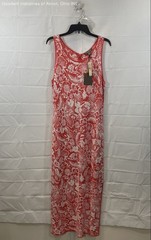 Tommy Bahama Women&rsquo;s Del Lago Floral Maxi Dress Bright Coral NWT Size M