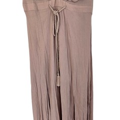 Boho Chic Dusty Mauve Deep‑V Maxi Dress Crochet Lace Trim High Slits Size Small