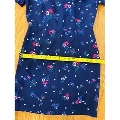 Draper James Navy Floral Polka Dot Short Sleeve Shift Size 4 Interview Dress