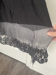 FLAWED* EKA Linen Wool Cotton Silk Black Dress Med Handmade in India Lagenlook