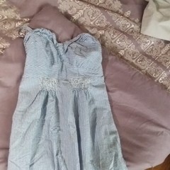 American Eagle Outfitters Blue/White Striped Sundress Sweetheart Knee Size 6