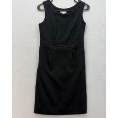 Merona Sheath Dress Women 2 Black Sleeveless Piqué Textured Career Office