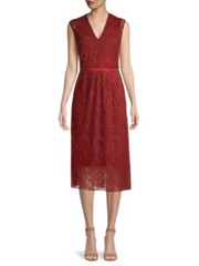 Boss Hugo Boss Burnt Red Rust Damune Lace Sheath Midi Dress Size 6 $695