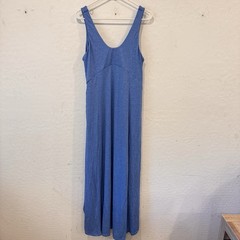 NWT Halara U-Neck Backless Split Flowy Maxi Dress Womens Large Blue Resortwear