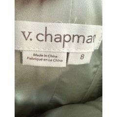V. Chapman Vera Gown Sage Green Metallic Brocade Corset Dress Size 8