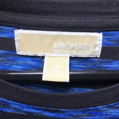 MICHAEL Michael Kors size M Blue & Black Space Dyed Long Maxi T-Shirt Dress