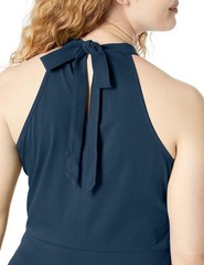 OUGES Women&rsquo;s 2025 Summer Halter Neck Sleeveless Tie Back Swing A-Line Sundress
