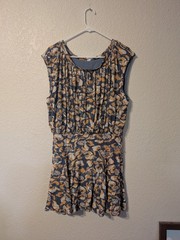 Daily Practice Blue & Orange Cinched Knit Active Mini Dress, Size L