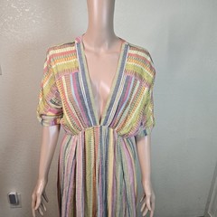 En Creme asymmetric striped midi Jenny dress, size medium