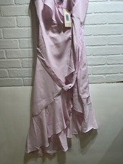 NWT! JUSTFAB Asymmetrical Ruffle Wrap Dress Lilac Snow Size XL $53