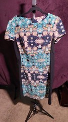 Xhilaration Floral Multicolor Short Sleeve Knee Dress Women’s M/M Back Zip