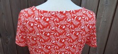 Boden Green Earth 100% Cotton Jersey Summer Dress Size 12R Orange WhiteCharity