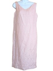NWT Finity Naturals Sleeveless Pink Silk Lace Midi Dress M Classic Summer Beach