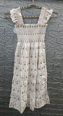 New Hill House Ellie Nap Dress in Multicolor Smocked Midi Ruffle L
