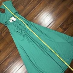 Agua Bendita Women&rsquo;s Size Medium Green Cut Out Ailana Tile Maxi Dress