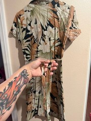 Notations Vintage Petite Tropical Floral AOP Shirtdress Sz.S