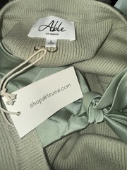 NWT Able USA 2025 Spring Collection Open Bow Back Maxi Dress Sage Green Large L