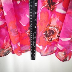 AGB Pink Floral Chiffon Halter Keyhole Dress