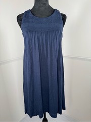 Tommy Bahama Blue Smocked Sleeveless Swing Dress XS