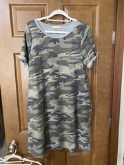 Camo T shirt dress with pockets
