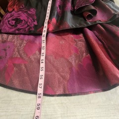 Ignite Evenings Size 8 Wine Metallic Floral Fit & Flare High-Low Cocktail Dress
