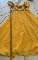Beaded Golden Yellow Wedding Guest Midi Dress US 4-6 Virgos Lounge UK10