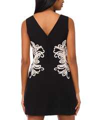 Parker Women’s Embroidered Mini Dress Size 14 Rich Black