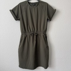 The North Face Womens Olive Green Athletic Dress Pockets Drawstring M