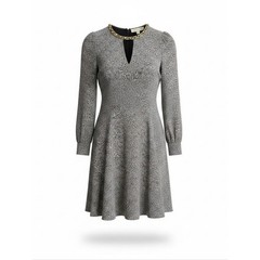 Michael Kors Black White Print Dress Work Office Career A-line Dress
